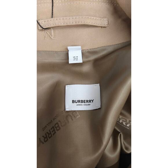Burberry Beige Check-Trim Cotton Coat – Size UK10 / M - Picture 6 of 6